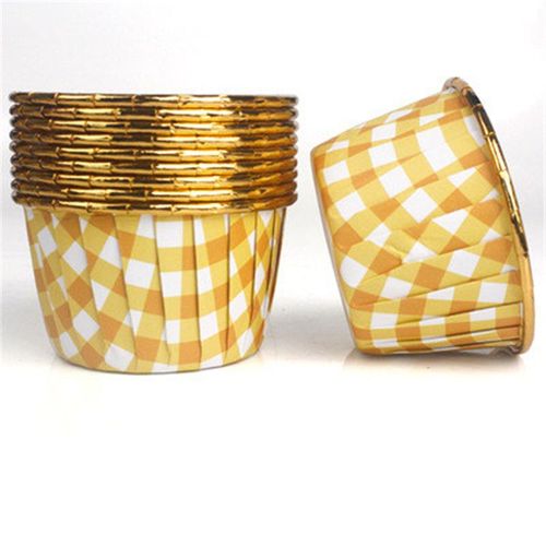 Tasse À Muffins En Papier Aluminium Doré, Tasse En Papier Bouclé Résistant À L'Huile, Plateau De Cuisson De Cupcake, Caissettes De Fête De Mariage, Étuis D'Emballage De Gâteaux