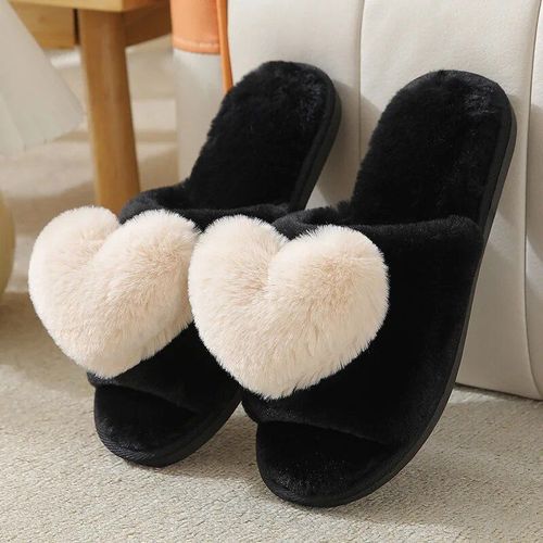 Chaussures Chaussons D'intérieur Chauds Pour Femmesmotif De C?ur Mignonnon Alddouxconfortablespeluchemaisonchambre Coucherautomnehiver