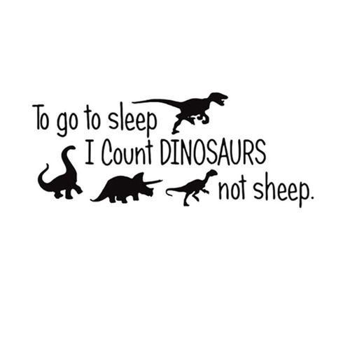 Aller Dormir Je Compte Dinosaures Pas Mouton Dessin Animé Devis Art Mural Autocollant Enfants Salon Sticker Mural Chambre Décor