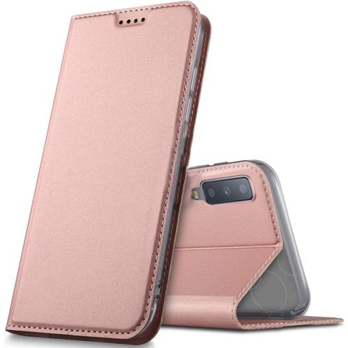 Pour Samsung Galaxy A7 (2018), Coque Pochette Portefeuille Pour Housse Galaxy A7 (2018) Avec Fonction Wallet - Rose