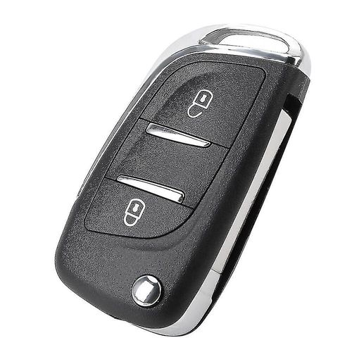 Télécommande Compatible Avec Peugeot 107 207 307 307s 308 407 607 2bt Dkt0269 2 Boutons Style Voiture Porte-Clés Étui Flip Pliant Voiture Clé Coque