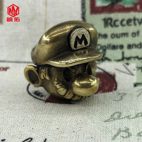 Bracelet en laiton rétro Super Mario, 1 pièce, perles, pendentif, lanière, paracorde, parapluie, lampe de poche, DIY, accessoires pendentif EDC