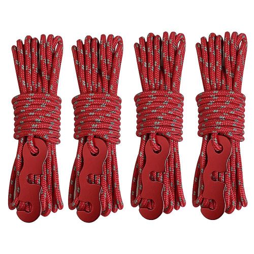 4 Cordes À Vent Avec Crochets En Forme De S, Boucle En Alliage Pour Camping En Plein Air, Randonnée, Tente, Bouchon De Fixation