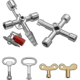 Façons Clé Multifonction 6 Pièces, Clé À Piston Triangulaire Interrupteur Clé Croisée Universelle Clé Principale, Pour Compteurs D¿Eau Radiateurs Compteurs De Gaz El