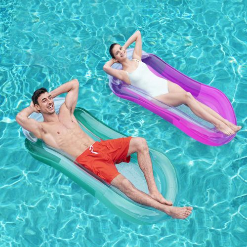 Hamac Flottant En Pvc, Lit Balançoire Portable, Maille Au Milieu, Pliant, Été, Natation, Gonflable, Plage, Salon D'eau, Piscine, Matelas À Air