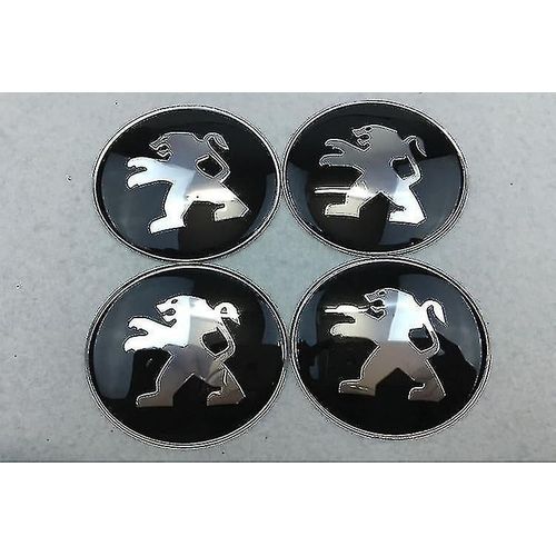 Autocollant De Moyeu Modifié, Autocollant De Couvercle De Moyeu Central, Couvercle De Moyeu De 65 Mm Compatible Avec Peugeot (Pack De Quatre