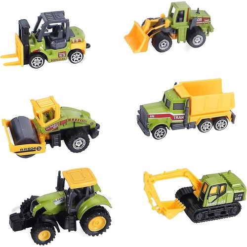 Mini Construction Camions Jouets, Petits Jouets De Construction 6pcs Diecast Construction Véhicules Métal Tracteur Jouets Sable Cargo Véhicule Playset Chariot Élévateur Rolle