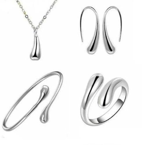 Earrings Water Drops Big Bracelet Bracelet Necklace Hook Oval Earrings Set