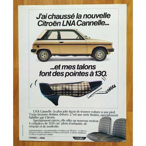 Publicité Papier - Voiture Citroën Lna Cannelle De 1982