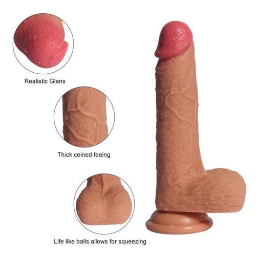 Dildo Réaliste Aspiration Masturbateur Coupe Double Couche Vagin Pénis Massager Yinmgmhj6737