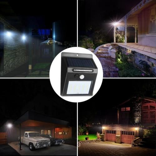 20 Led Lampe Jardin Solaire 5.5v 0.55w Etanche Applique Ampoule Lumière Exterieur Mural