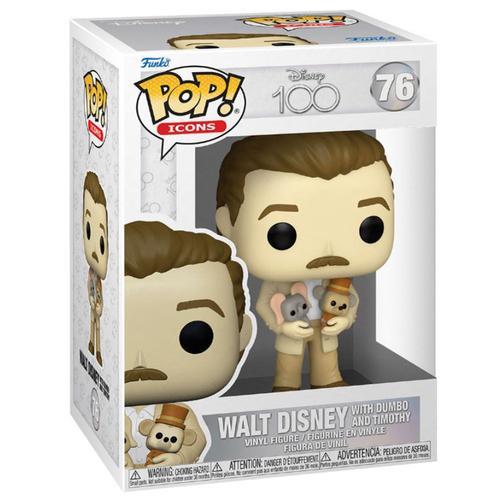 Figurine Funko Pop - 100 Ans De Disney N°76 - Walt Disney Avec Dumbo & Timothée (67996)