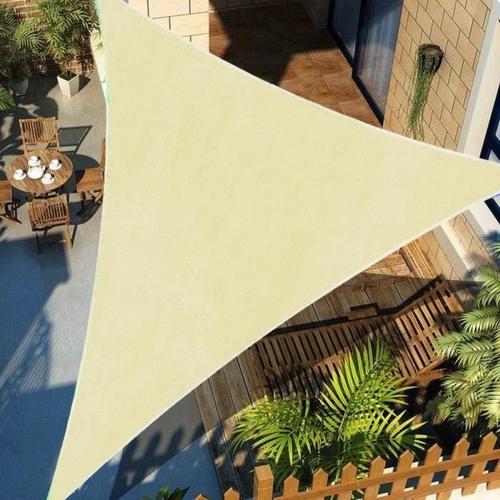 Tempsa Toile Solaire Beige Clair Triangle Extra Heavy Duty Shade Sail Sun Extérieur Beige Clair 3x3x3m