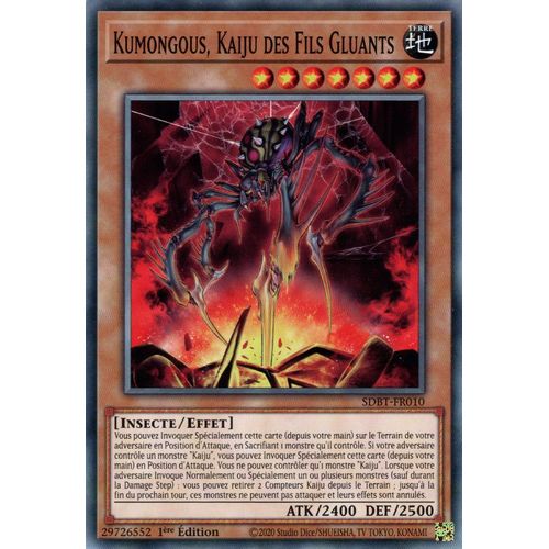 Kumongous, Kaiju Des Fils Gluants - Sdbt-Fr010 - Yu-Gi-Oh ! Commune