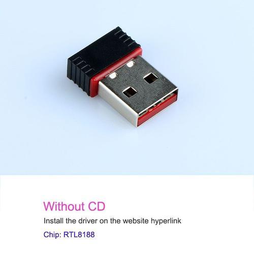 Realtek 8188 pas de CD - Carte réseau sans fil USB 150 2.0 M adaptateur LAN Mini Dongle wi fi pour ordinateur portable MT 7601/ RTL8188