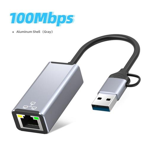 100 Mbps - adaptateur Ethernet type c 1000Mbps USB 3.0 RJ45 carte réseau pour ordinateur portable Xiaomi PC Internet USB Lan Mi Box Nintendo Switch