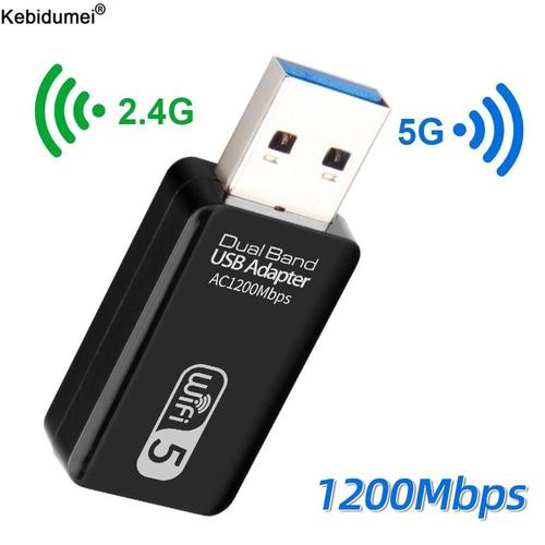 Kebidumei 1200Mbps Adaptateur Sans Fil USB WiFi Double Bande 2.4G/5Ghz USB 3.0 WIFI Lan Adaptateur Dongle 802.11ac Pour Ordinateur De Bureau