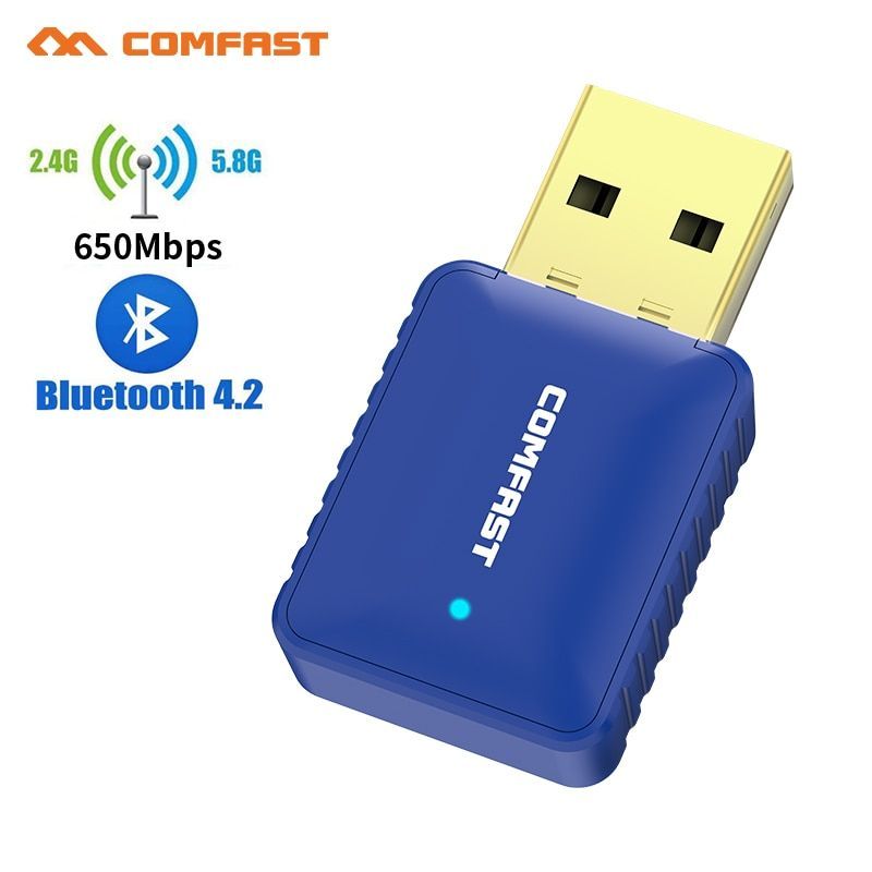 650 Mbps CF-726B - Adaptateur USB Wi fi 5Ghz Bluetooth 1300 4.2 Mbps récepteur de réseau sans fil pour musique avec antenne 2x3dbi pour ordinateur