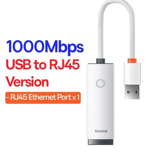 USB blanc 1000m - adaptateur Ethernet USB C vers RJ45 pour Macbook Pro Air carte réseau pour Xiaomi Mi TV Box S