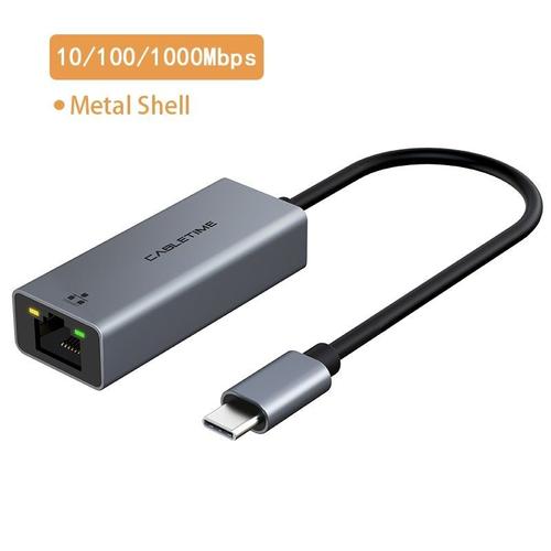 USB C 1000Mbps - adaptateur USB C vers Ethernet LAN 1000Mbps carte réseau pour iPad pro ordinateur portable Macbook Air RJ45 C361