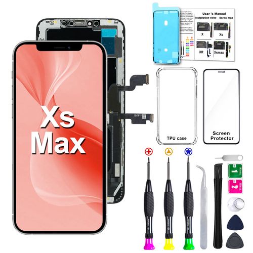 Ecran Complet Iphone Xs Max - Vitre Assemblés Tactile + Écran Lcd + Étui + Outils + Joint Étanche