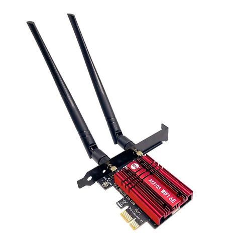 Rouge - 5374Mbps Wi Fi 6E PCIE Adaptateur WiFi Sans Fil Bluetooth 5.3 Tri  bande PCI Express