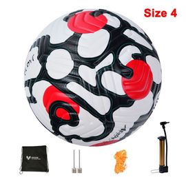 21-Redblack Taille 4 - Ballons De Football Officiels Deen Pu De Haute Qualité En Plein Air Pour Enfants Et Adultes Avec Pompe Gratuite
