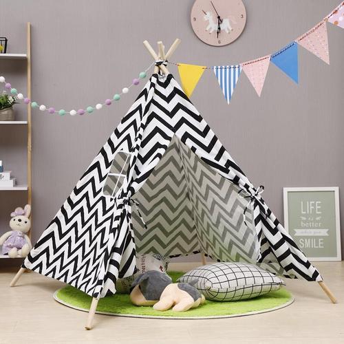 Tente De Jeu Indienne En Toile De Coton Pour Enfants 1.35m Portable Tipi Décoration De Chambre