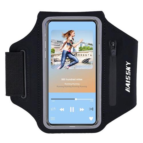 Blackfor6.5 Pouces - Brassard De Sport Avec Pochette Pour Écouteurs Étui Pour Iphone 12 11 Pro Max Samsung S21 S20 Entraînements