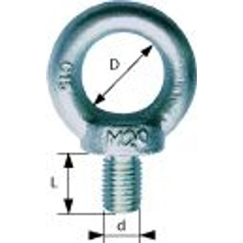 Anneau de levage mâle M10 - Diamètre Intérieur 25 mm - Extérieur 45 mm