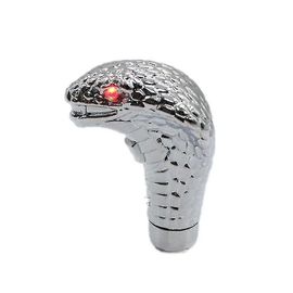Voiture Manuel Levier De Vitesses Pommeau Bâton Led Yeux Chrome Cobra Snake Cool Levier De Changement De Vitesse-Couleur : Rouge-Xinhan