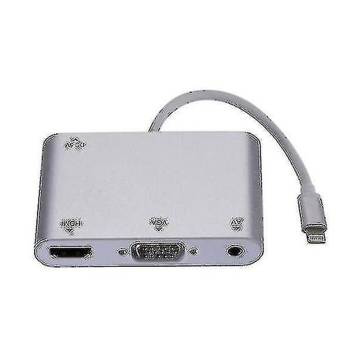 Lightning vers Hdmi Vga Digital Av Tv Adaptateur Câble 1080p Hdtv Audio Hub pour Iphon