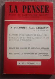 La Pensée N° 165- Octobre 1972 Revue Du Rationalisme Moderne