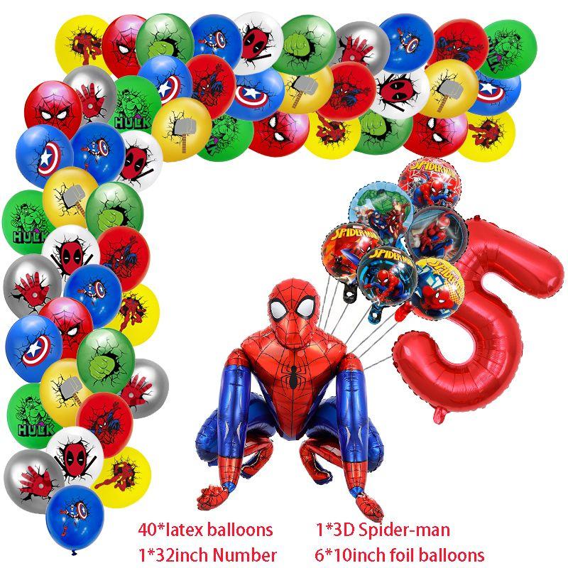 Decoration De Fete D'anniversaire, Super Heros, Spiderman, Iron Man, Hulk,  Batman, Avengers, Banniere En Ballons, Arriere-plan Pour Gateau, Fete  Prenatale