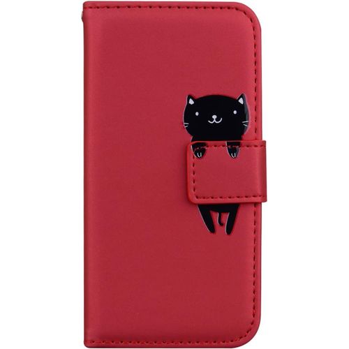 Coque Xiaomi Poco X4 Pro 5g En Portefeuille Housse Pour Xiaomi Poco X4 Pro 5g - Chat Rouge