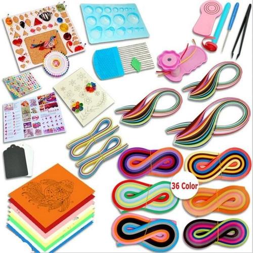 Quilling Papier Ensemble Matériel De Dessin L'outil Débutants Papier De Couleur Bo72292