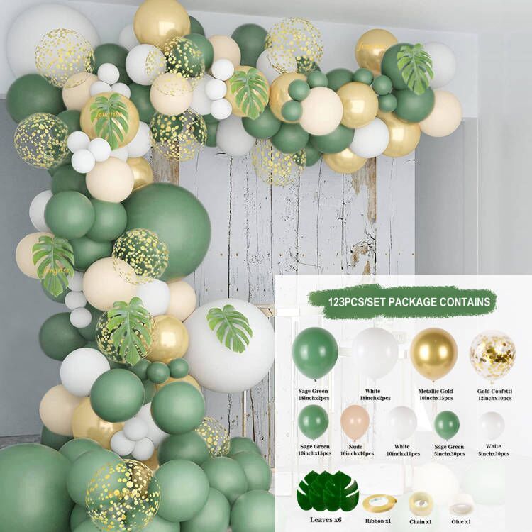 Guirlande de ballons Jungle Safari Vert Jungle Baby Shower ballons