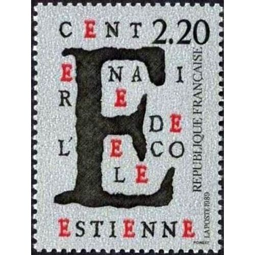 Timbre France 1989, Neuf - Centenaire De L'école Estienne - 2.20 Yt 2563