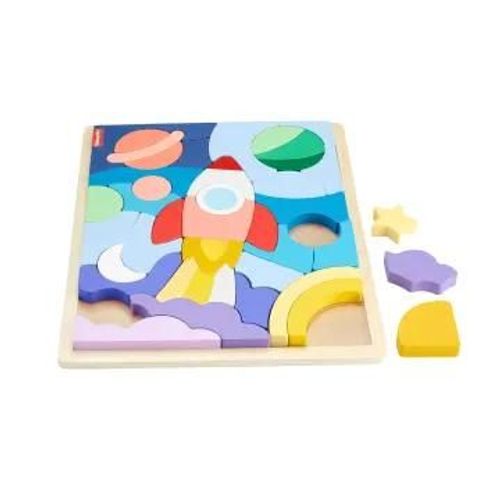 Fisher-Price - Puzzle En Bois L'espace - Puzzle 42 Pièces Pour Les Petits