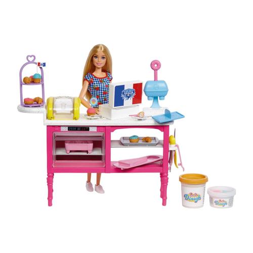 Barbie - Coffret Poupée Malibu Barbie Pâtisserie - Coffret Poupée Mannequin - 3 Ans Et +