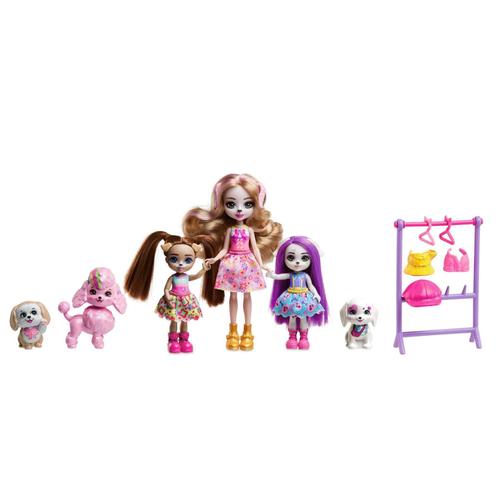 Glam Party Enchantimals - Coffret Famille Chien Et Accessoires - Mini Poupée - 4 Ans Et +