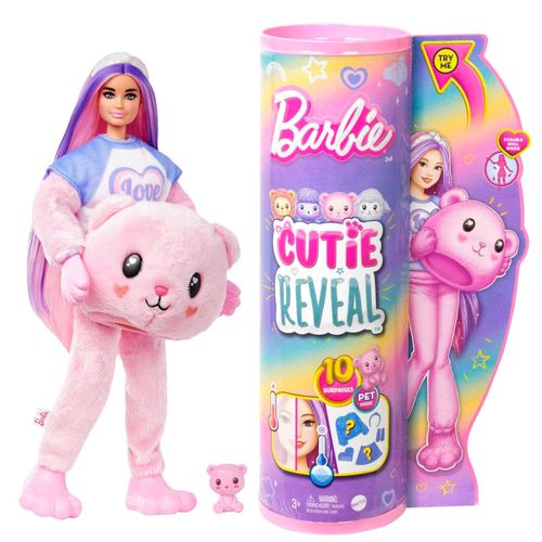 Barbie Cutie Reveal Poupée Barbie Et Accessoires, Costume Ourson En Peluche