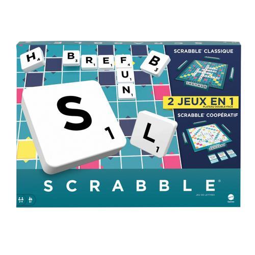 Mattel Games - Scrabble Classique 2 En 1 Avec Plateau Réversible - Jeu De Société - 8 Ans Et +