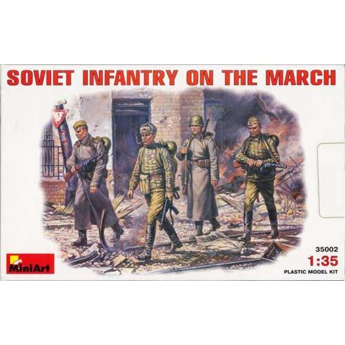 Infanterie Soviétique En Marche 4 Figurines Au 1/35° Min35002-Mini Art