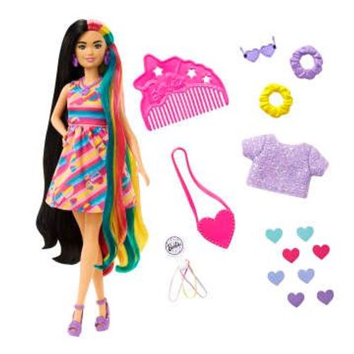 Totally Hair Barbie - Ultra Chevelure 3 Thème Curs - Poupée Mannequin - 3 Ans Et +