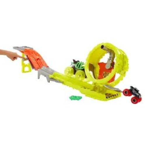 Hot Wheels - Monster Trucks - Coffret Défi Course Électrifiante - Circuit Petite Voiture - 4 Ans Et +