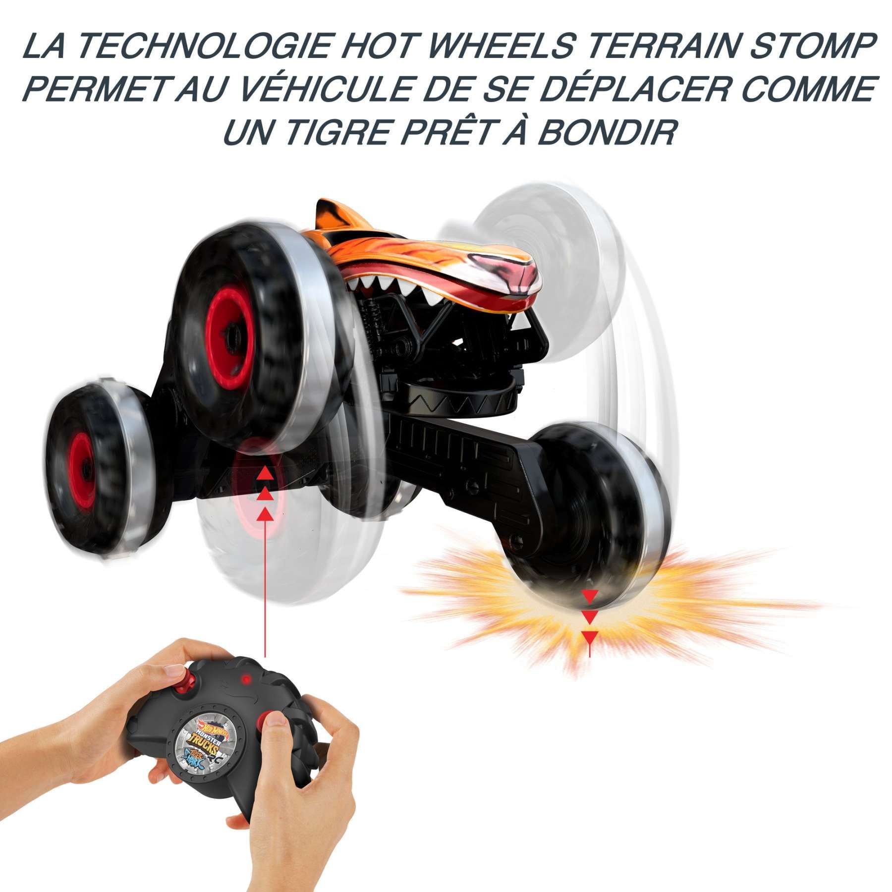 Hot Wheels - Monster Trucks Vhicule Radiocommand L'inarrtable Tiger Shar... - 3