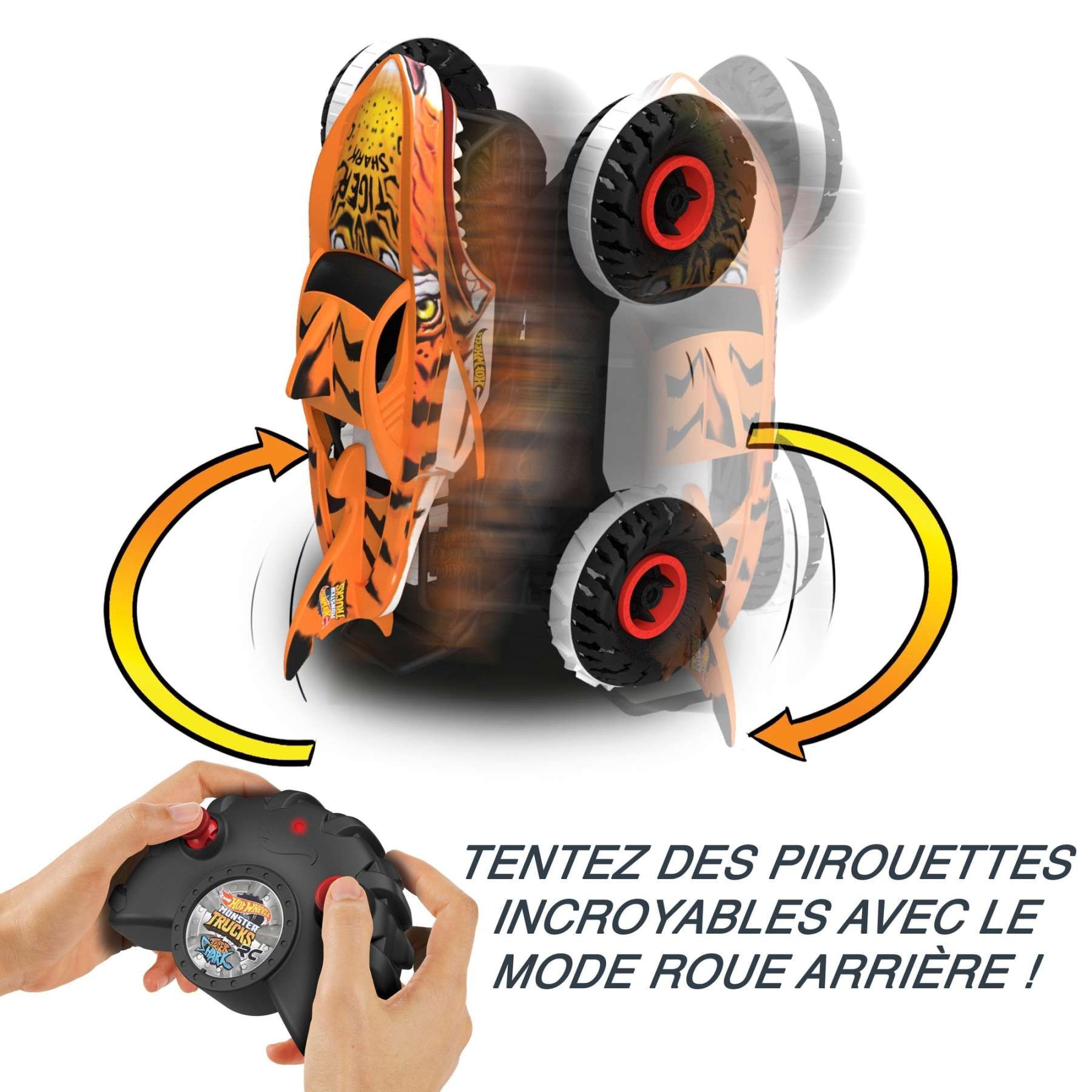 Hot Wheels - Monster Trucks Vhicule Radiocommand L'inarrtable Tiger Shar... - 4