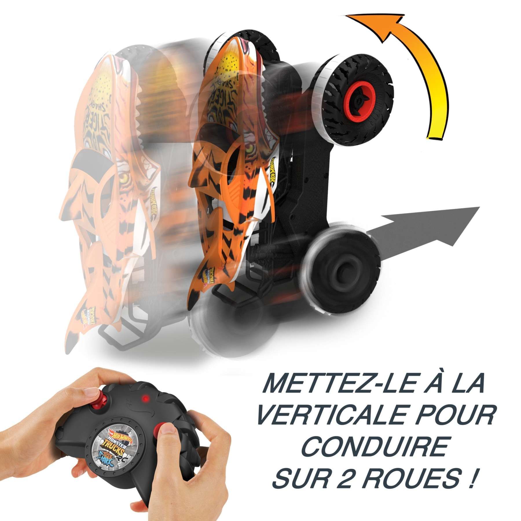 Hot Wheels - Monster Trucks Vhicule Radiocommand L'inarrtable Tiger Shar... - 5