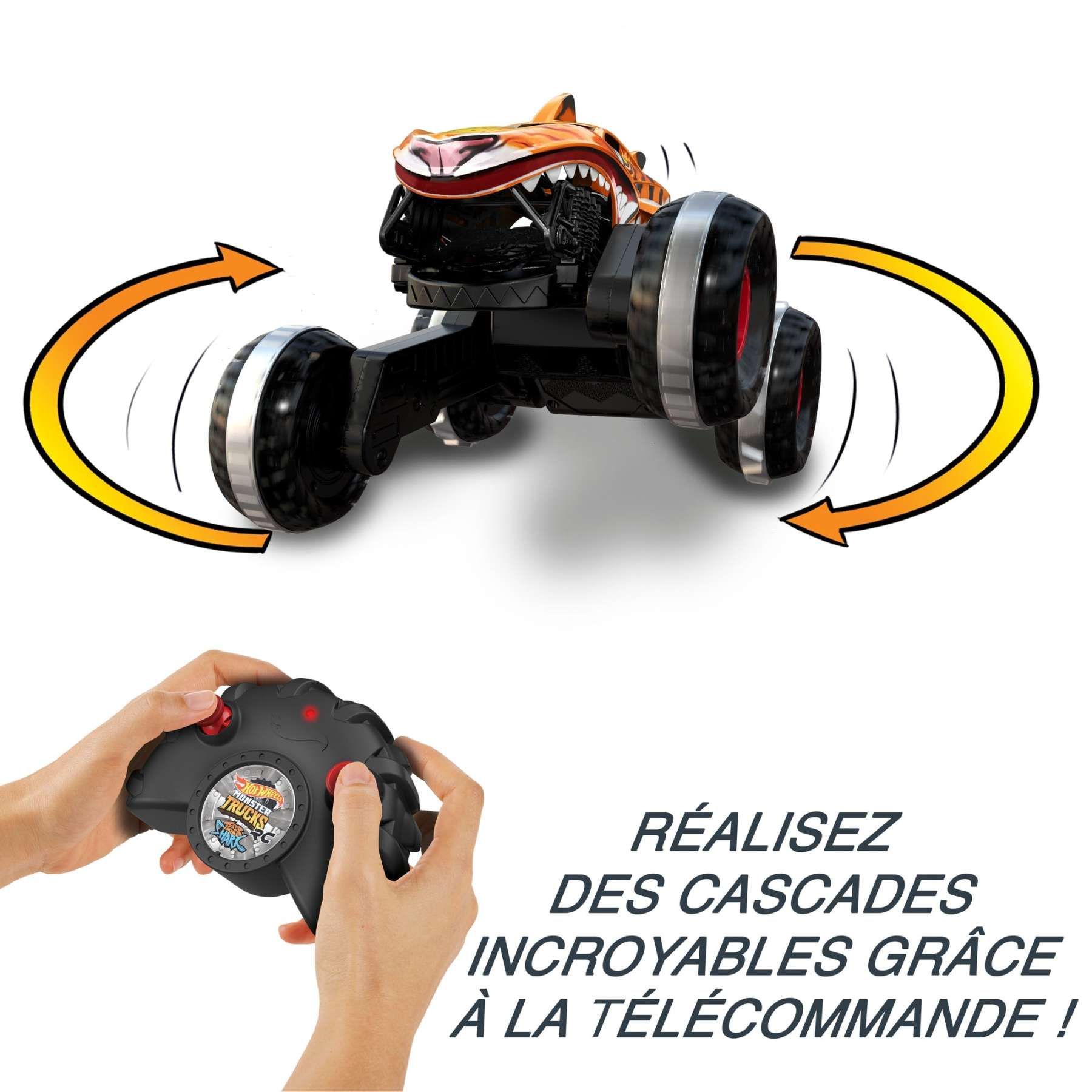 Hot Wheels - Monster Trucks Vhicule Radiocommand L'inarrtable Tiger Shar... - 7